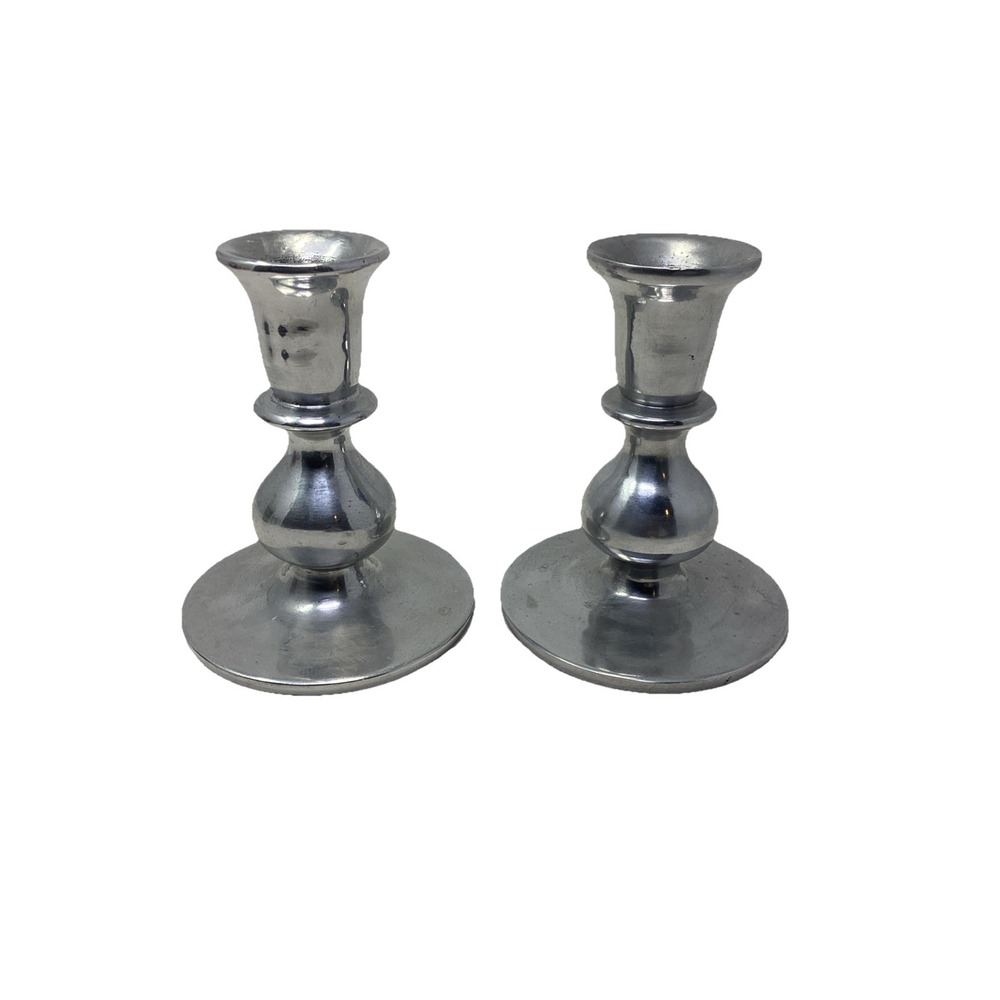 Dansk Pewter India Weighted Candlesticks Taper Candle Holders 5" Tall